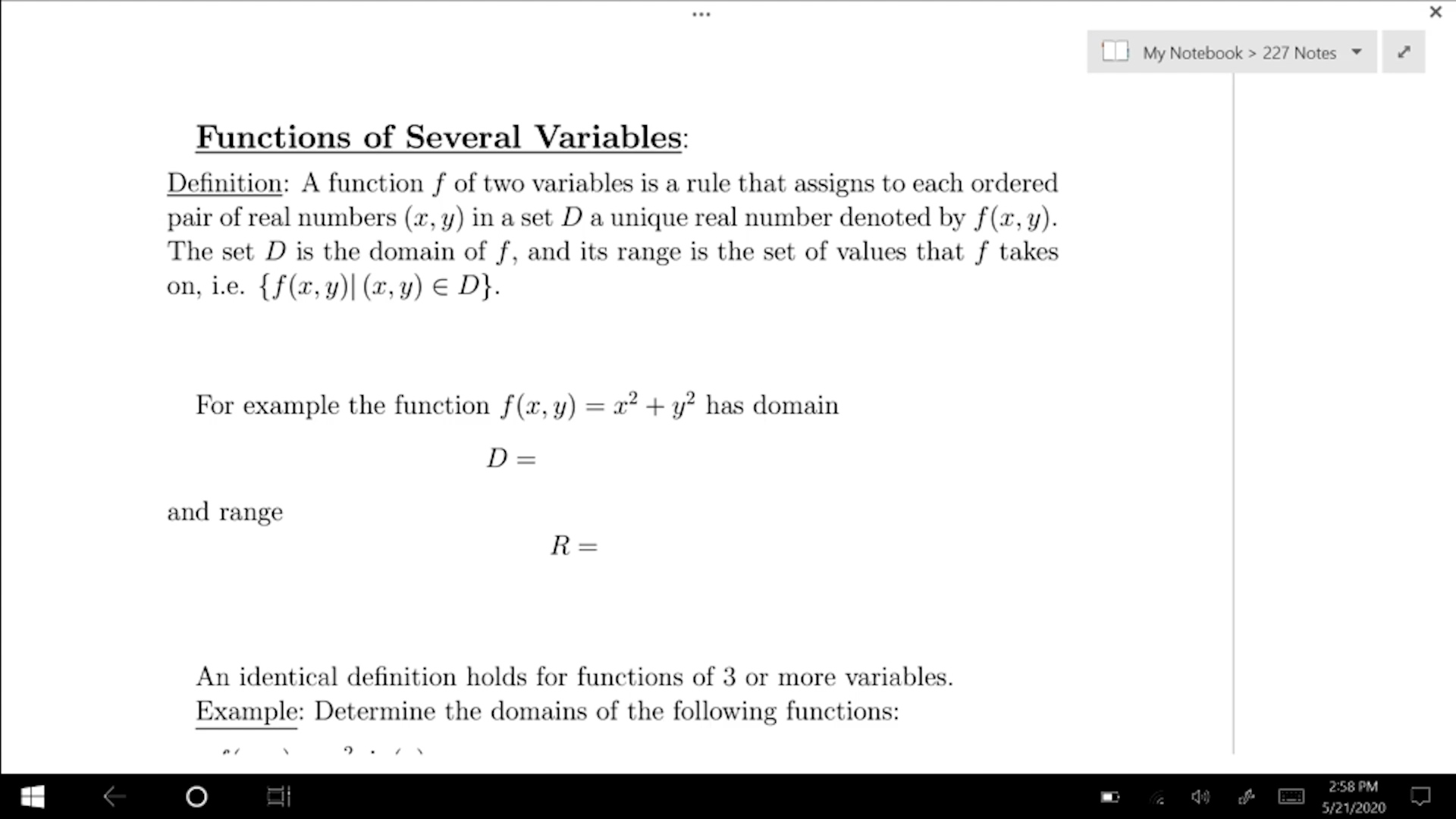 M3 Topic 3-2: Functions of Several Variables